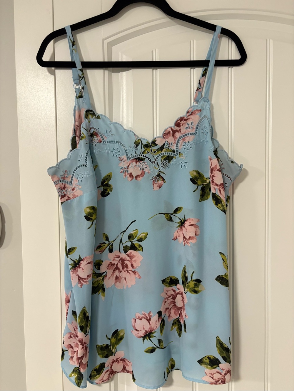 torrid Light Blue Floral Lace-Trim Cami